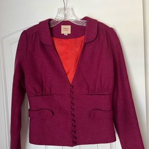 Wool vintage inspired blazer, jacket “twinkle by wenian” magenta, fuchsia, berry